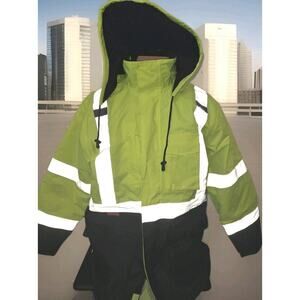 New ProtectX High Visibility Safety Jacket for Men Sz Small Reflective Insulated